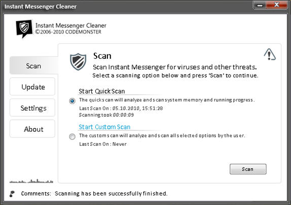 Instant Messenger Cleaner: Diệt virus phát tán qua chat