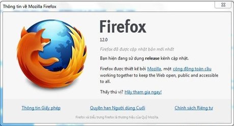 Mozilla chính thức phát hành trình duyệt Firefox 12